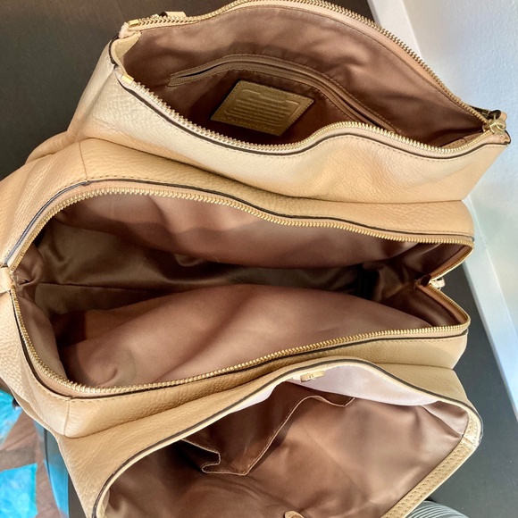 New Coach Madison Cafe Carryall Satchel ( Style 27859)  - Light Camel - Picture 7 of 13